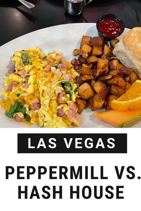 Where is the best breakfast in Las Vegas? We ate at both Hash House a Go Go and Peppermill to seek out answers. Hash House has locations both on Fremont Street and on the Las Vegas Strip, while Peppermill is on the north Strip near Resorts World. Breakfast in Las Vegas. Las Vegas breakfast restaurants. Peppermill Las Vegas, Las Vegas Strip Restaurants, Breakfast In Las Vegas, Las Vegas Breakfast, Vegas Breakfast, Fremont Street Las Vegas, Las Vegas Trip Planning, Vegas Trip Planning, Las Vegas Buffet