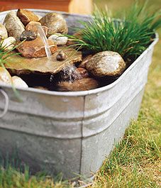 17 Simple DIY Inspirations for Your Home - Pittsburgh Magazine - September 2013 - Pittsburgh, PA Mini Water Garden, Diy Water Feature, Taman Air, Diy Water, Water Features In The Garden, Have Inspiration, The Secret Garden, Garden Oasis, Water Feature