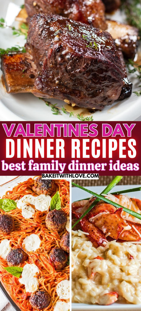 Family Recipes for Valentine's Day Valentine Day Lunch Ideas, Valentines Day Dinners, Valentines Day Recipes Dinner, Valentines Dinner Recipes, Valentines Day Dinner Ideas, Valentines Dinner Party, Roast Pork Tenderloin, Bbq Beef Short Ribs, Biscuit Chicken Pot Pie