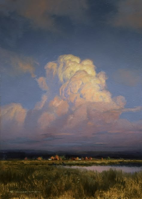 Renato Muccillo, Fine Art Painting Oil, Cloud Art, Landscape Art Painting, Sky Painting, Arte Inspo, Cloud Painting, Painting Class, Sky And Clouds