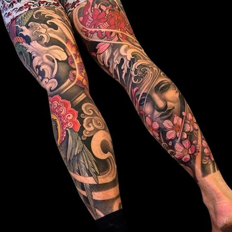 Buddha Tattoo Sleeve, Japanese Hand Tattoos, Oni Tattoo, Tattoo Japanese Style, Whale Tattoo, Buddha Tattoo Design, On Tattoo, Tattoos Sleeve, Buddha Tattoos