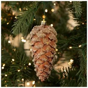 Hobby Lobby Masculine Christmas Tree, Copper Christmas Decor, Pine Cone Christmas Decorations, Antique Christmas Tree, Copper Ornaments, Copper Christmas, Rustic Ornaments, Pinecone Ornaments, Cabin Christmas