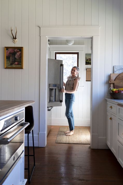 What We Think About Having Our Fridge in the Pantry, One Year Later — The Grit and Polish Refrigerator In Pantry, Pantry With Fridge, Neutral Cabinets, The Grit And Polish, Grit And Polish, Pantry Layout, Design My Kitchen, Kitchen Floor Plan, Country Home Magazine