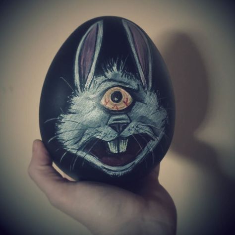 I've got my EYE on you!! Big Freaky Bunny Easter eggs in my etsy shop! Link in bio #horror #happyeaster #undead #art  #bunny #originalart #pastel #etsy #etsylove #macabre #oddart #oddball #egg #easteregg #hoppingdead by well_fed_artist Goth Easter, Spooky Easter, Gothic Easter, Zombie Jesus, Pagan Holidays, Rotten Egg, Decoration Easter, Easter Crafts Diy, Bunny Easter