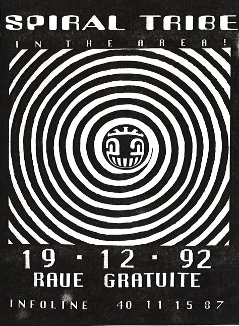 FLYER FREE PARTY SPIRAL TRIBE 19-12-92 #TECHNO #NIGHTLIFE Spiral Tribe, Rave Poster, Interaktives Design, Rave Flyer, Techno Party, Systems Art, Skateboard Photography, Flyer Free, 90s Rave