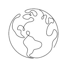 Globe Drawing, Continuous Line Tattoo, Art Abstrait Ligne, Globe Tattoos, Globe Icon, Idee Cricut, Single Line Drawing, Simple Line Drawings, Continuous Line Drawing