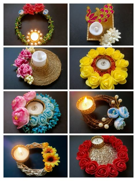 Diwali Panti Design, Diwali Diya Decoration Handmade, Diwali Craft For Children, Diwali Art, Diya Decoration Ideas, Diwali Diya Decoration, Handmade Decorative Items, Diwali Candles, Thali Decoration