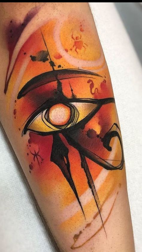 Tatuaje Trash Polka, Pop Culture Tattoos, Watercolor Tattoo Ideas, All Seeing Eye Tattoo, Abstract Art Tattoo, Culture Tattoos, Egyptian Tattoo Sleeve, Abstract Tattoo Designs, Egypt Tattoo