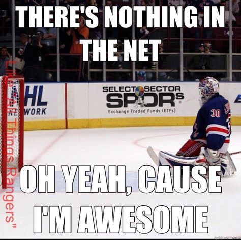 Awesome game by Henrik for his first shutout of the season.  3 Stars of the game: Henrik Lundqvist Dan Girardi Brian Boyle Goalie Quotes, Quotes Girlfriend, Hockey Girlfriend, Hockey Rules, Hockey Quotes, Hockey Pictures, Funny Sports Pictures, Rangers Hockey, Hockey Memes