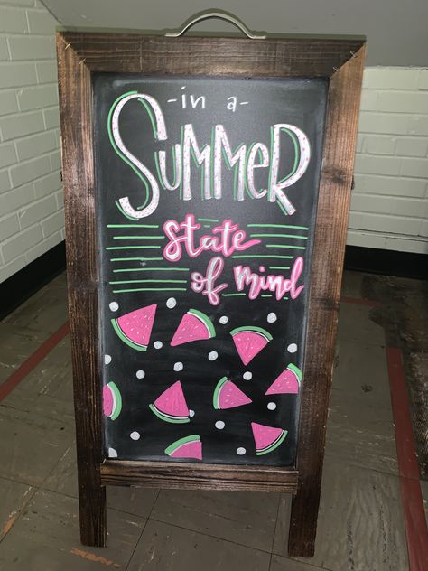 #chalkboardart #summer Chalkboard Art Summer, Summer Chalkboard Art Easy, Watermelon Chalkboard Art, Summer Chalkboard Ideas Easy, Summer Chalkboard Ideas, Summertime Chalkboard Ideas, Summertime Chalkboard Art, Smoothie Chalkboard Art, Summer Boutique Chalkboard Signs