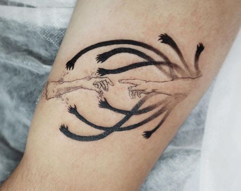 Yugioh Tattoo, Brotherhood Tattoo, Rabe Tattoo, Leg Sleeve Tattoos, Leg Tattoo Ideas, Gothic Tattoos, Fma Brotherhood, Cyberpunk Tattoo, Zelda Tattoo