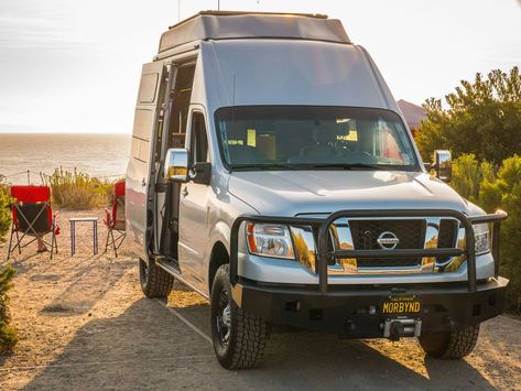 2013 Nissan NV3500HD with 4x4, pop-top, interior, Aluminess bumpers +++ For Sale | Expedition Portal Nissan Nv2500 Camper Conversion, Moto Van, Cargo Van Conversion, Van Roof Racks, Nissan Vans, Van Project, Nissan Cabstar, Nissan Nv, Camper Bus