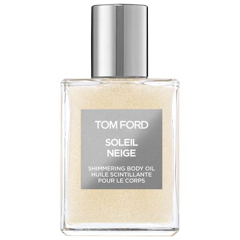 Mini Soleil Neige Shimmering Body Oil - TOM FORD | Sephora Shimmering Body Oil, Ford Girl, Shimmer Body Oil, Musk Fragrance, Tom Ford Beauty, 35th Birthday, Jasmine Flower, Woody Fragrance, Body Moisturizer