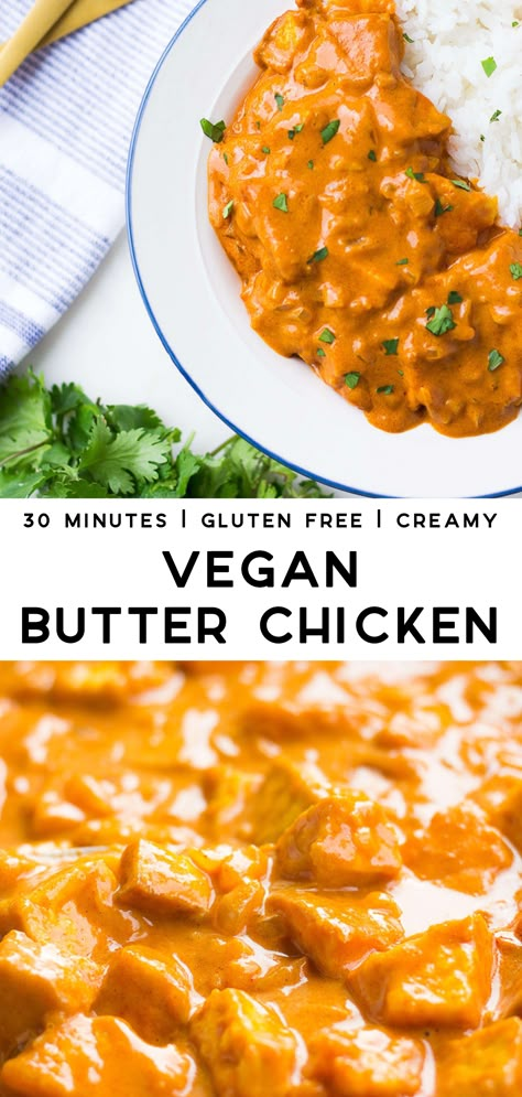 Ayam Mentega, Vegan Butter Chicken, Like Chicken, Butter Chicken Recipe, Makanan Diet, Dinner Healthy, Vegan Keto, Vegan Meal, Tofu Recipes