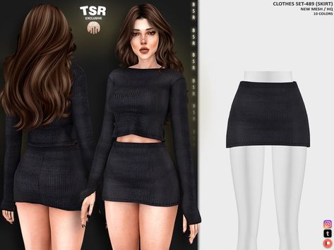 The Sims Resource - CLOTHES SET-489 (SKIRT) BD1284 Pretty Sims, Halloween City, Goth Skirt, The Sims 4 Skin, The Sims 4 Pc, 100 Books, Pelo Sims, Sims 4 Cc Makeup, Sims4 Clothes