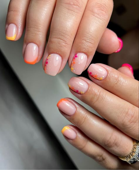 Short Nail Manicure, Neon Nail Designs, Cherry Baby, Happy Hormones, Simple Gel Nails, Blush Nails, Cute Gel Nails, Nails Desing, Neon Nails