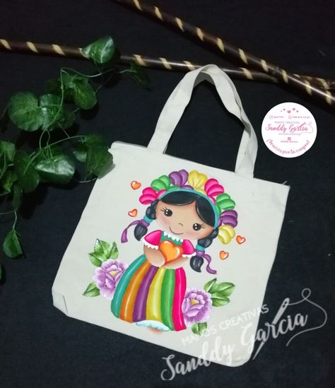 Mexican Crafts, Painted Bags, Mini Tote Bag, Mini Tote, Backpack Purse, Tote Bag, My Style, Purses And Bags, Canvas