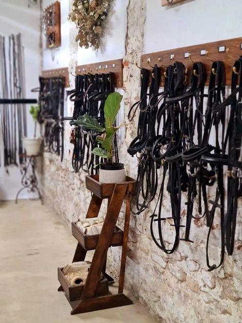 Tack Room Ideas Barn, Stable Ideas Tack Room, Dream Barn Stables, Tack Locker, Tack Room Organization, Feed Room, Stellenbosch South Africa, Horse Tack Rooms, Stable Style