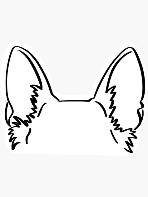 Blue Heeler Outline Tattoo, German Shepherd Ears Tattoo Outline, German Shepherd Ears Tattoo, Blue Heeler Tattoo, Heeler Tattoo, German Shepherd Tattoo Outline, Dog Ear Outline Tattoo, Ear Outline Tattoo, German Shepherd Ears