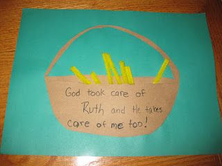 Ruth craft idea plus some lesson ideas, week 12 Ruth Bible Craft, January Preschool, Ruth Bible, Imago Dei, Ruth And Naomi, Bible Heroes, Children's Church Crafts, Bible Story Crafts, Preschool Bible