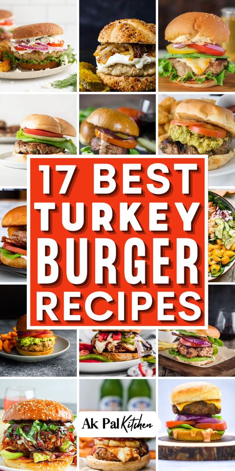 Looking for a healthier burger option? Try our homemade Grilled Turkey Burger recipe, packed with flavor and perfect for meal prep. Add some spice with Spicy Turkey Burger, or keep it classic with a BBQ Turkey Burger. Our Low Carb Turkey Burger is also a great option for those watching their carbs. From air fryer turkey burgers to oven Turkey Burgers. Check out our collection of Healthy Burger Recipes for more ideas! Healthy Turkey Burger Meals, Stuffed Turkey Burger Recipes, Best Turkey Burgers Ever, Best Grilled Turkey Burger Recipe, How To Season Turkey Burgers, Frozen Turkey Burger Recipes, Easy Turkey Burger Recipes, Gourmet Turkey Burgers, Turkey Burger Toppings Ideas