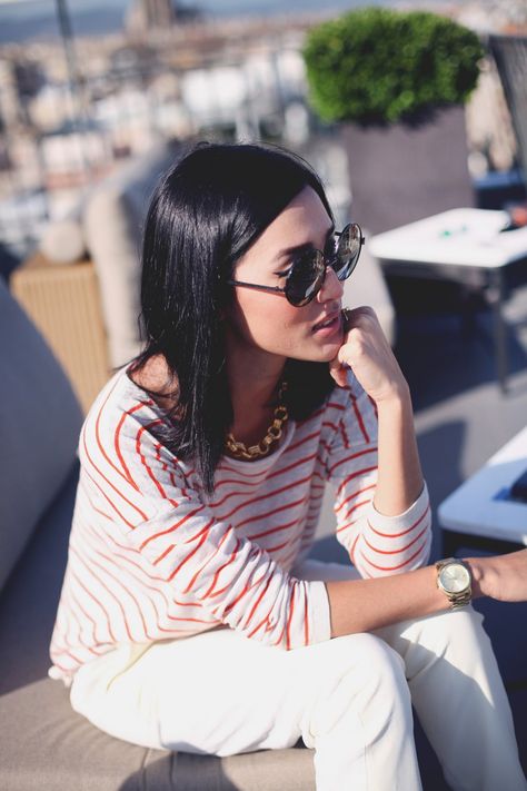 Barcelona « Gary Pepper Gary Pepper Girl, Gary Pepper, Nicole Warne, Nautical Stripes, Sincerely Jules, Christian Louboutin Heels, Casual Stripes, Summer Looks, Shopping Cart