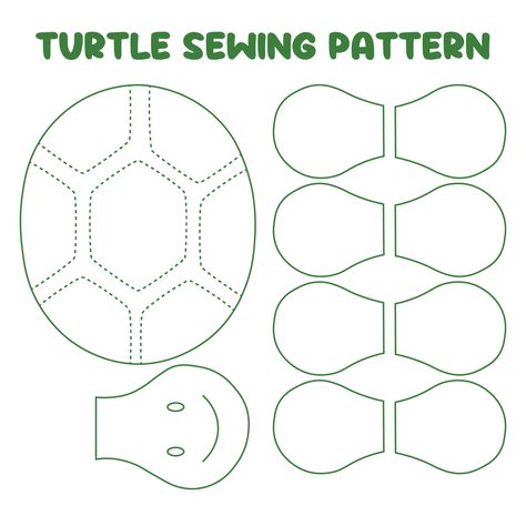 Printable Sewing Patterns Turtle Template Printable Free Pattern, Templates Animals, Embroidery Patterns Free Templates, Free Printable Sewing Patterns, Teddy Bear Sewing Pattern, Handmade Soft Toys, Soft Toy Patterns, Printable Sewing Patterns, Cute Sewing Projects