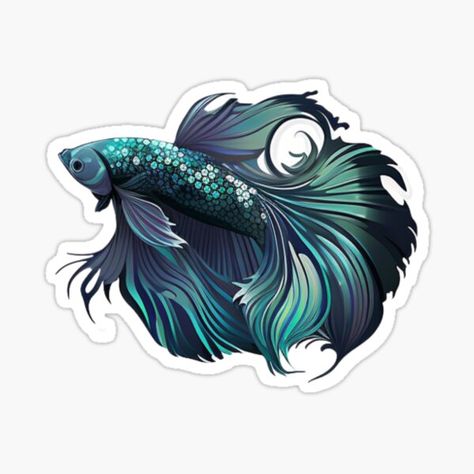 Betta Fish Sketch, Cute Betta Fish Drawing, Betta Fish Line Art, Betta Fish Drawing, Beta Fish Illustration, Betta Fish Stickers, Pinterest Art, Love Pinterest, Fish Drawings