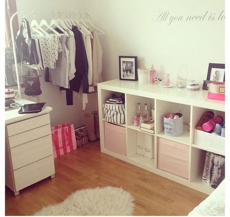 girly rooms. Like the storage Ikea Mulig, Ikea Small Bedroom, Ideas Closet, Girl Bedrooms, Closet Room, Rooms Ideas, Vanity Room, Girly Room, Room Goals