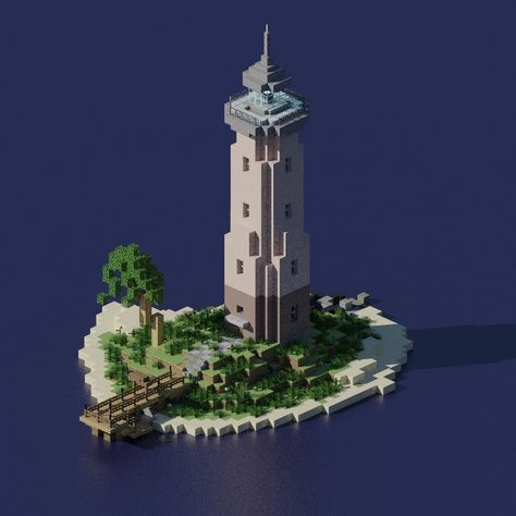 Minecraft Lighthouse Ideas, Minecraft Ship Ideas, Minecraft Island House, Minecraft Harbor, Beach Minecraft, Lighthouse Decorations, Minecraft Square, Minecraft Lighthouse, Minecraft Beach