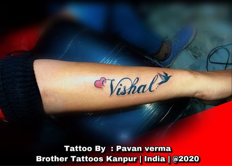 #nametattoos #names #calligraphy #tattoo #kanpur #brothertattooz #tattooideas #tattooart Vishal Name Tattoo Design, Vishal Name Tattoo, Splendor Plus Bike Photo, V Letter Images, Happy Birthday Quotes For Him, Small Wave Tattoo, Full Hand Tattoo, Side Wrist Tattoos, Shree Radha