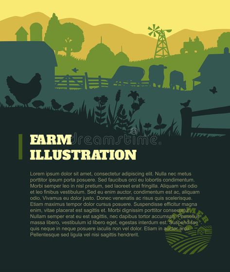 Farm Illustration, Farm Vector, Communication Illustration, Food Illustration Design, Illustrator Inspiration, Flat Background, Farm Games, Flat Design Illustration, Ghibli Artwork