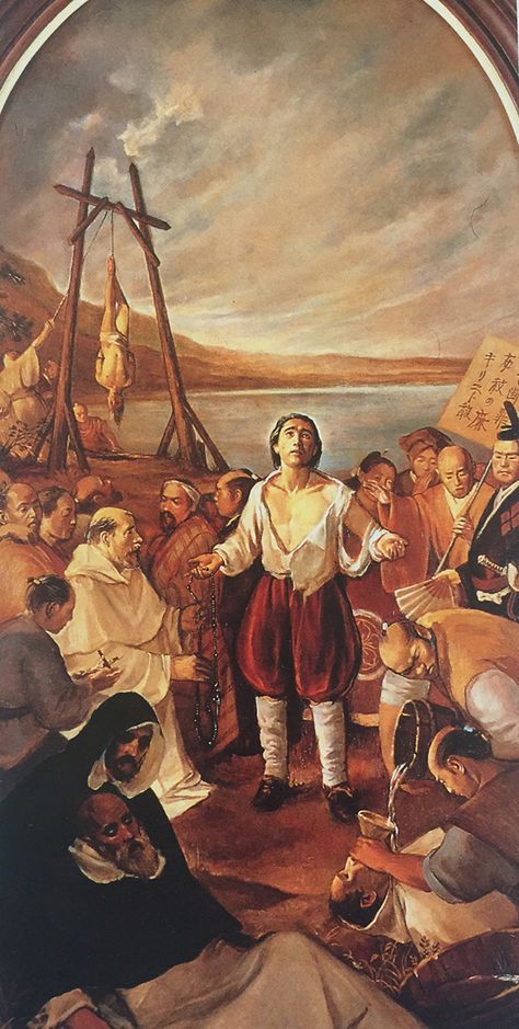 28 September – St Lorenzo Ruiz (1600-1637) First Saint and Protomartyr of the Philippines – Layman, Husband and Father, Marian devotee – born in 1600 at Binondo, Manila, Philippines and died on 29-30 September 1637 at Nagasaki, Japan by being crushed over a period of three days while hanging upside down.   Patronages – The Philippines, Filipinos, Overseas Filipino Workers and migrant workers, the poor, separated families, Filipino youth, St Lorenzo Ruiz, Saint Lorenzo, Saint Antonio, Binondo Manila, Dominican Friar, Nagasaki Japan, A Tale Of Two Cities, Hanging Upside Down, Migrant Worker