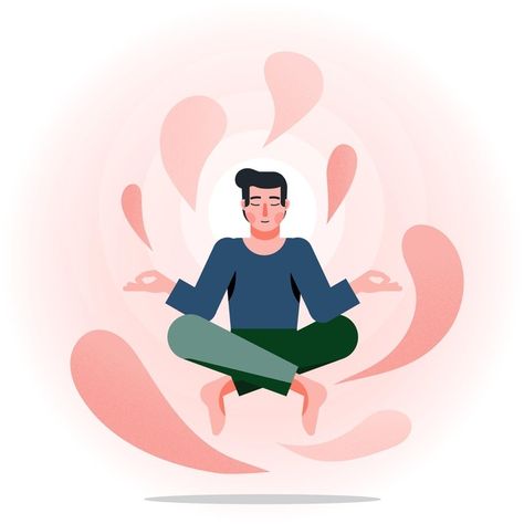 Meditation illustration concept | Free Vector #Freepik #freevector #health #healthy #mind #care Illustration Mindfullness, Mindful Illustration, Meditating Illustration, Wellness Illustration, Meditation Illustration, Dance Drawings, Yoga Foto's, Healthy Illustration, Workout Art