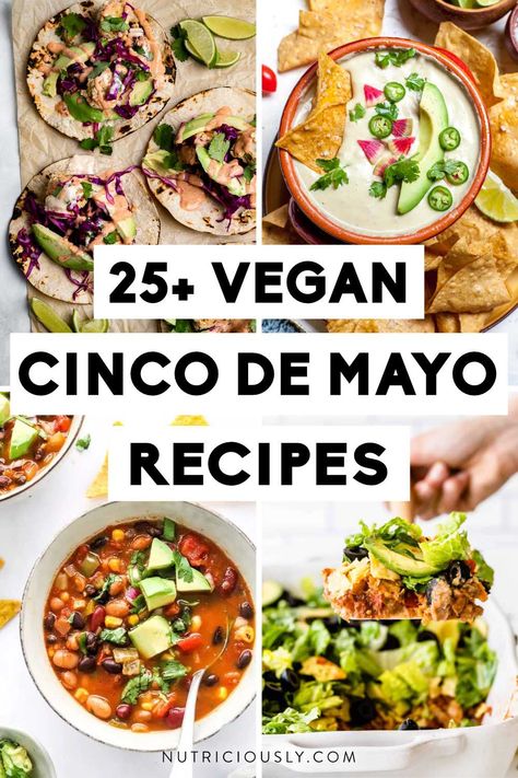 Everyone will love these scrumptious vegan Cinco de Mayo recipes! Featuring classic Mexican appetizers, dips, drinks and meals, you’ll be able to create the perfect crowd-pleasing menu with our list. From tacos to fajitas and margaritas, casseroles, bowls and burritos, there’s something for everyone. Vegan South American Recipes, Vegan Taquitos, Vegetarian Lunches, Dinner Planning Weekly, Cinco De Mayo Recipes, Mayo Recipe, Vegan Party Food, Vegan Mexican Recipes, Vegan Baby