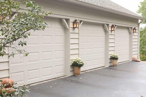 Sherwin Williams Realist Beige Beige Exterior House Colors, Cottage Exterior Design, Modern Cottage Exterior, Exterior Paint Palette, Exterior Of House, Julie Blanner, Accessible Beige, Rustic Porch, House Paint Colors