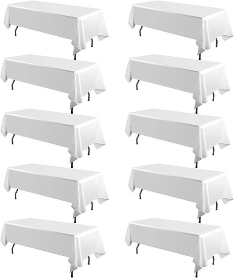 Amazon.com: PlatolPro White Table Cloths Rectangle Tables Measuring 6 Foot Rectangle Tablecloth Manteles De Mesa De Tela para Fiestas are Ideal for Wedding Receptions, Parties (White, 60 x 102 Inch-10pack) : Home & Kitchen Tables For Wedding, Rectangle Tables, White Tablecloth, Rectangle Tablecloth, White Table Cloth, Table Cloths, Wedding Receptions, Rectangle Table, White Table