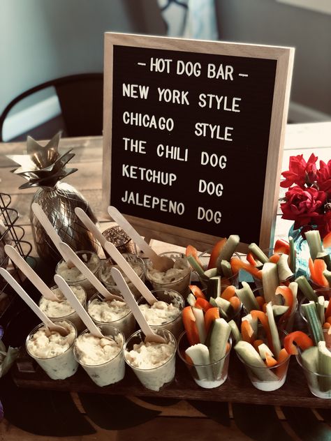 Hot dog bar, food table ideas, hot dog table, bbq signs, food sign Fancy Hot Dog Bar, Hamburger And Hot Dog Bar, Hot Dog And Hamburger Bar Party Ideas, Hot Dog Cart Ideas, Hot Dog Party Ideas, Hot Dog Toppings Bar, Hot Dog Station, Hot Dog Buffet, Hot Dog Bar Ideas