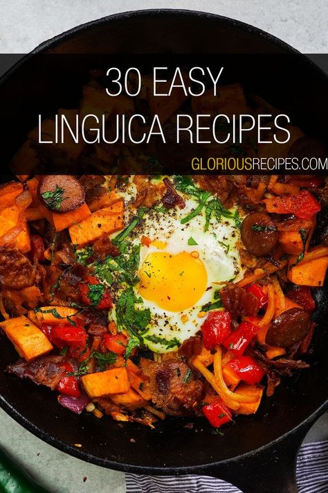 Linguiça Recipes Recipes With Portuguese Sausage, Ground Linguica Recipes, Portuguese Beans With Linguica, Linguica Sausage Recipes, Linguica Pasta, Longaniza Recipe Mexican, Portuguese Linguica Recipes, Recipes With Linguica Sausage, Linguisa Sausage Recipes