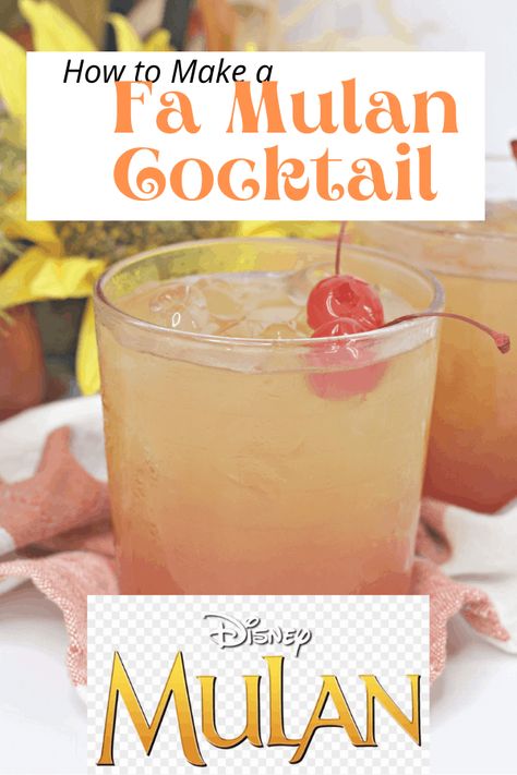 Mulan Inspired Drinks, Mulan Drink Ideas, Mulan Cocktail, Disney Mixed Drinks, Drinks For Wedding Reception, Disney Inspired Drinks, Lemonaid Recipe, Disney Themed Drinks, Heathly Drinks