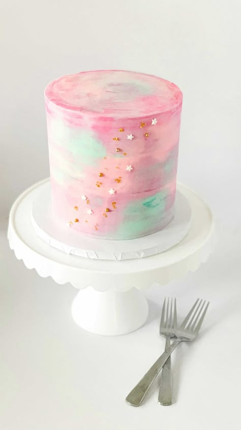 Ombre Sprinkle Cake, Pastel Ombré Cake, Dream Birthday Cake, Pastel Watercolor Cake, Ombre Rainbow Cake, Watercolour Cakes, Rainbow Watercolor Cake, Gradient Cake, Watercolor Cakes