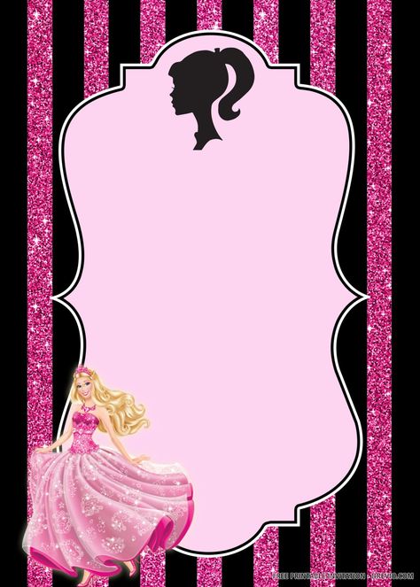 (FREE PRINTABLE) Barbie Birthday Invitation Template | Download Hundreds FREE PRINTABLE Birthday Invitation Templates Barbie Birthday Invitations Template, Barbie Theme Invitation, Barbie Party Invitations, Build A Bear Birthday, Printable Barbie, Barbie Birthday Invitations, Barbie Invitations, Invitation Card Maker, Barbie Party Decorations