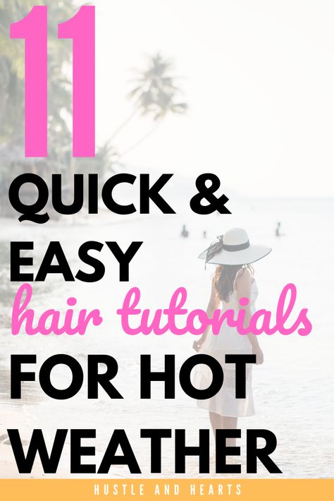 Hot Weather Hair, Easy Hair Tutorials, Easy Hair Up, Easy Beach Hairstyles, Pool Hair, Cute Quick Hairstyles, Easy Hairstyles Quick, Vacation Hairstyles, Easy Hairdos