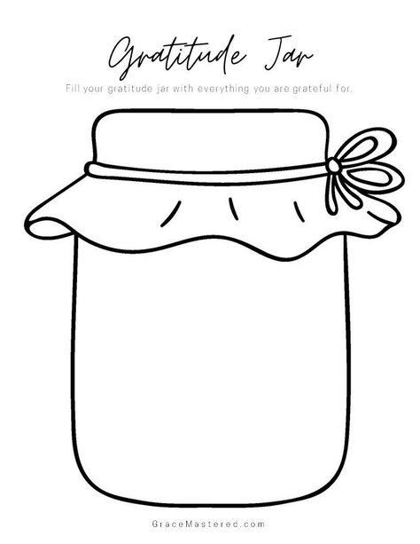 5 Beautiful designs to choose from. Free printable or instant download - no signup required. Pin it. #gratitude #gratitudejar #gratitudejarprintable #freeprintable #freeprintables Jar Template Free Printable, Jar Printables Free, Gratitude Jar Printable, Memory Jar Printable, Recovery Group Activities, Gratitude Jar Ideas, Jam Jar Crafts, Jar Template, Jar Printable