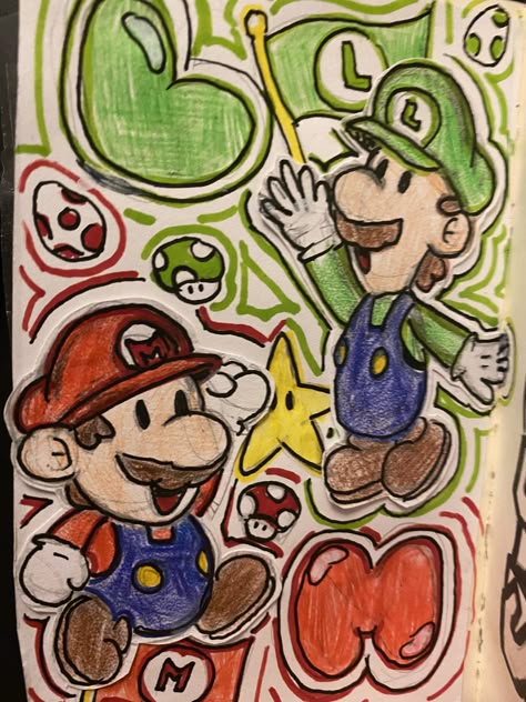 Yoshi Drawing, How To Draw Mario, Mario Y Luigi, Mario E Luigi, طابع بريدي, Graffiti Doodles, Mario Luigi, Meaningful Drawings, Cute Doodles Drawings