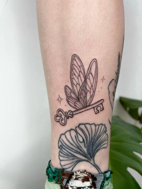 Harry Potter Pixie Tattoo, Deathly Hallows Cover Up Tattoo, Cornish Pixie Tattoo, Hagrid Tattoo Harry Potter, Harry Potter Flying Key Tattoo, Goblet Of Fire Tattoo, Bowtruckle Tattoo, Harry Potter Key Tattoo, Flying Key Tattoo