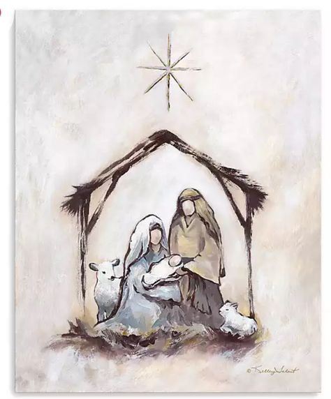 Nativity Scene Painting Easy, Manger Scene Drawing, Nativity Scene Aesthetic, Jesus Birth Drawing, Watercolor Manger Scene, Nativity Painting On Canvas, Nativity Scene Drawing, Nativity Scene Painting, Christmas Watercolor Paintings