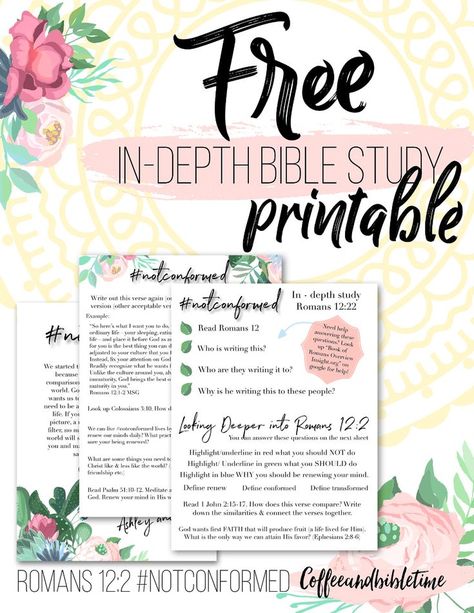 Coffee And Bible Time, Romans Bible Study, Coffee And Bible, Coffee Bible, Free Bible Study Printables, Printable Bible Study, Bible Study Worksheet, Bible Study Template, Bible Journaling Printables