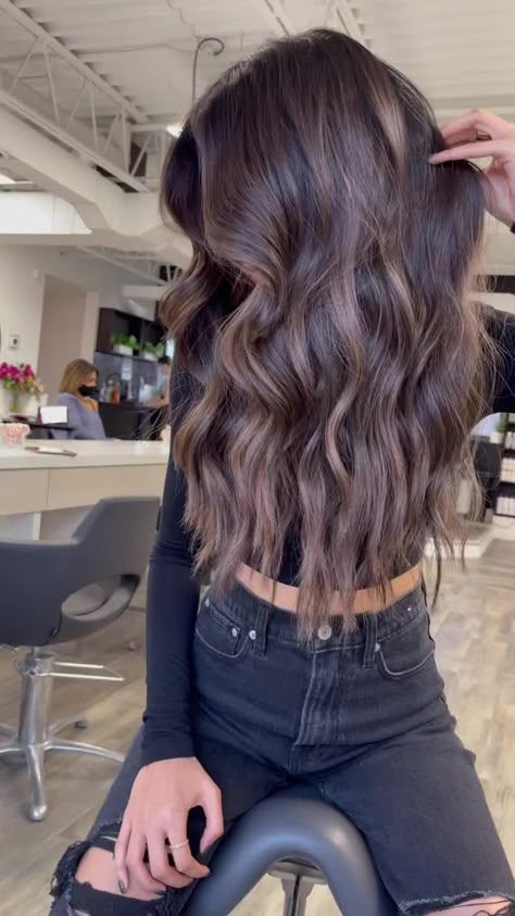 Brunet Hair Colors, Different Color Brunettes, Dark Hair Beleyage, Hair Inspo Color Brunettes Long, Macchiato Brown Hair Color, Hair Color Inspiration Brunette, Hair Color Ideas For Brunettes Long, Brunette Balayage Hair Summer 2023, Hair Color Ideas For Brunettes Natural