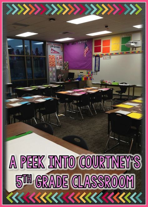 Teaching With a Mountain View: {Peek of the Week} A Peek into Courtney's 5th Grade Classroom Upper Elementary Classroom Setup, Classroom Setup Elementary, Classroom Pictures, Classroom Tour, Teaching 5th Grade, Classroom Layout, 5th Grade Classroom, 4th Grade Classroom, Upper Elementary Classroom